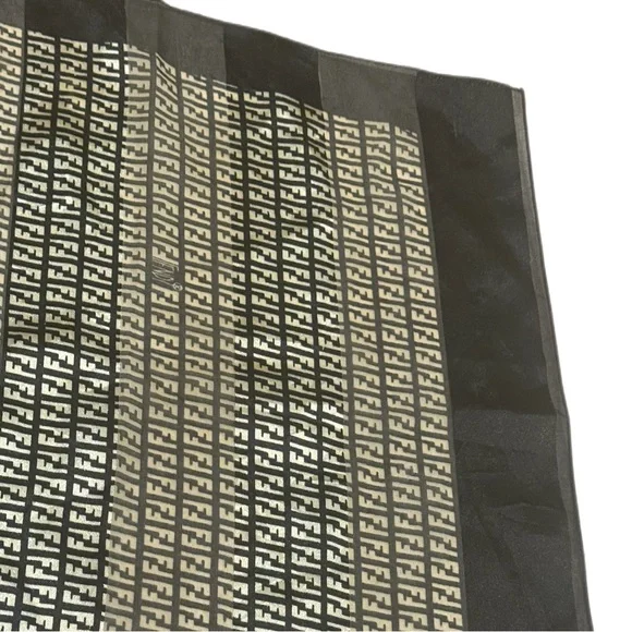 XL Fendi Monogram Black/Gold Scarf—So Chjc - Picture 6 of 7